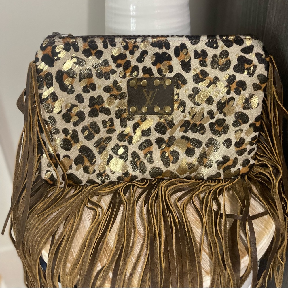 Leopard Fringe Crossbody